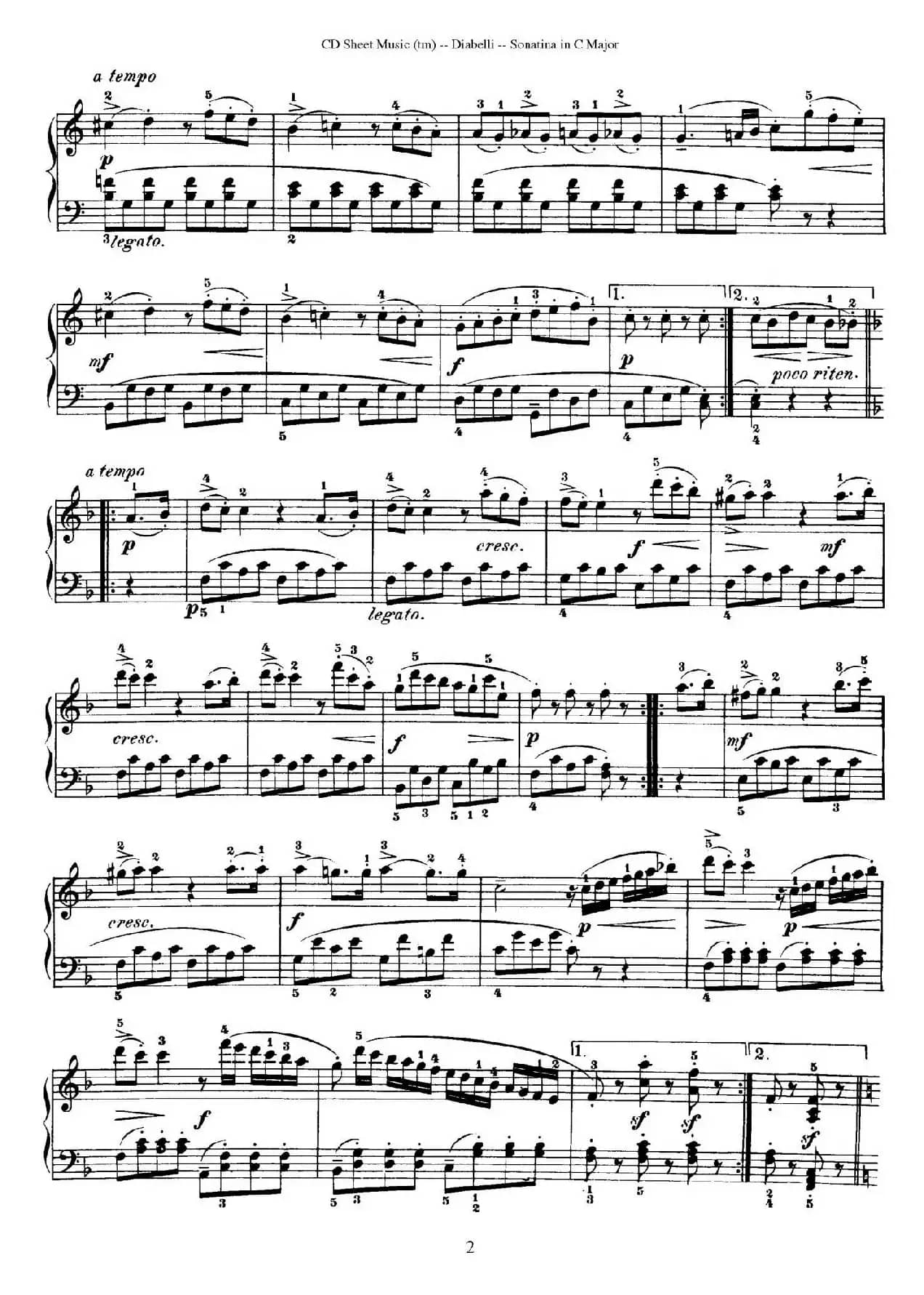 4 Piano Sonatinas（4首钢琴小奏鸣曲）（Op.151 No.2）