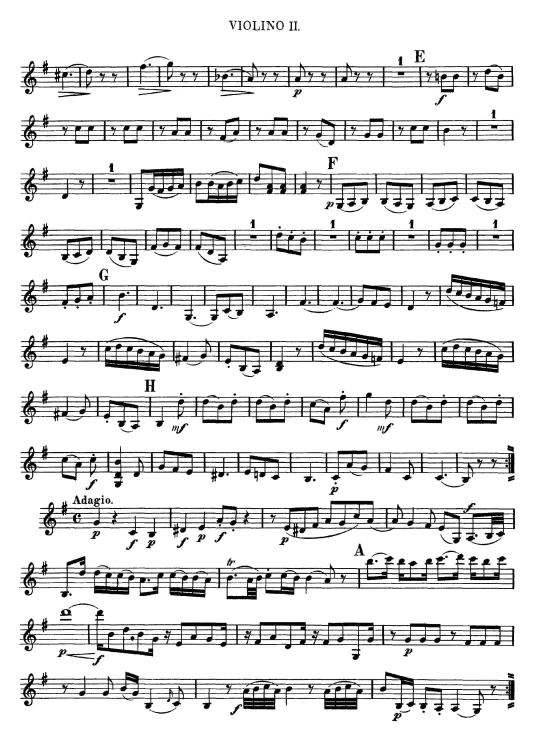 Mozart《Quartet No.3 in G Major,K.156》（Violin 2分谱）