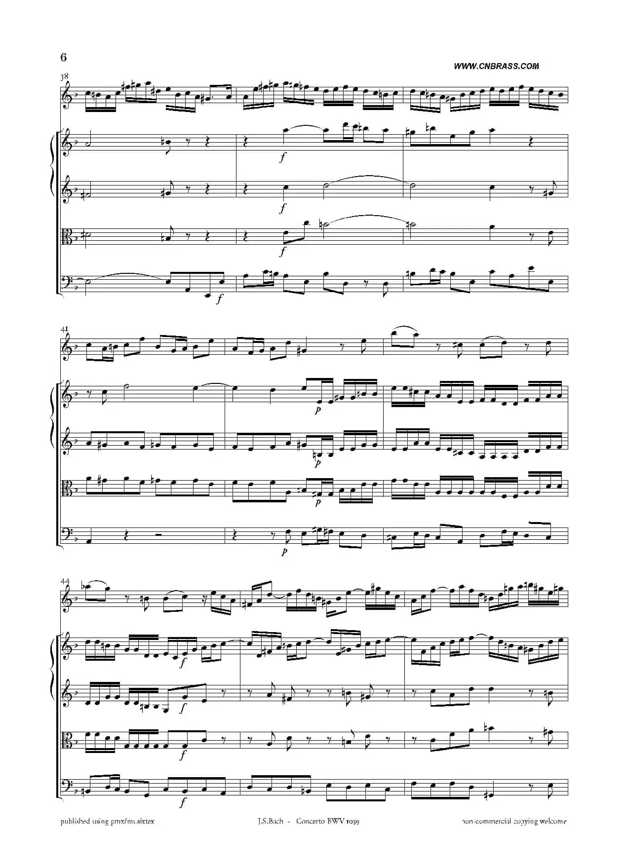 Concerto BWV 1059（双簧管与弦乐D小调协奏曲）