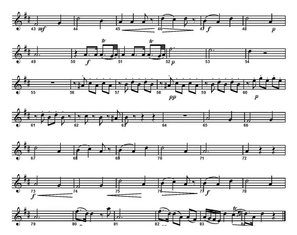 SINFONIA Part 2. Andante（四重奏·次中音萨克斯分谱）