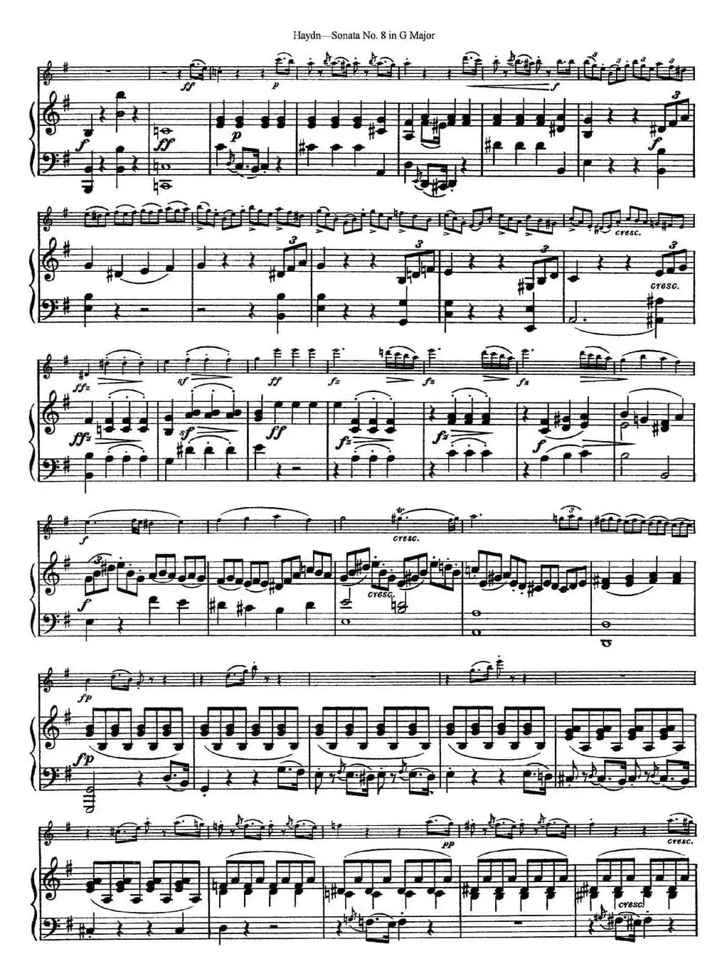 Violin Sonata No.8 in G Major（小提琴+钢琴伴奏）