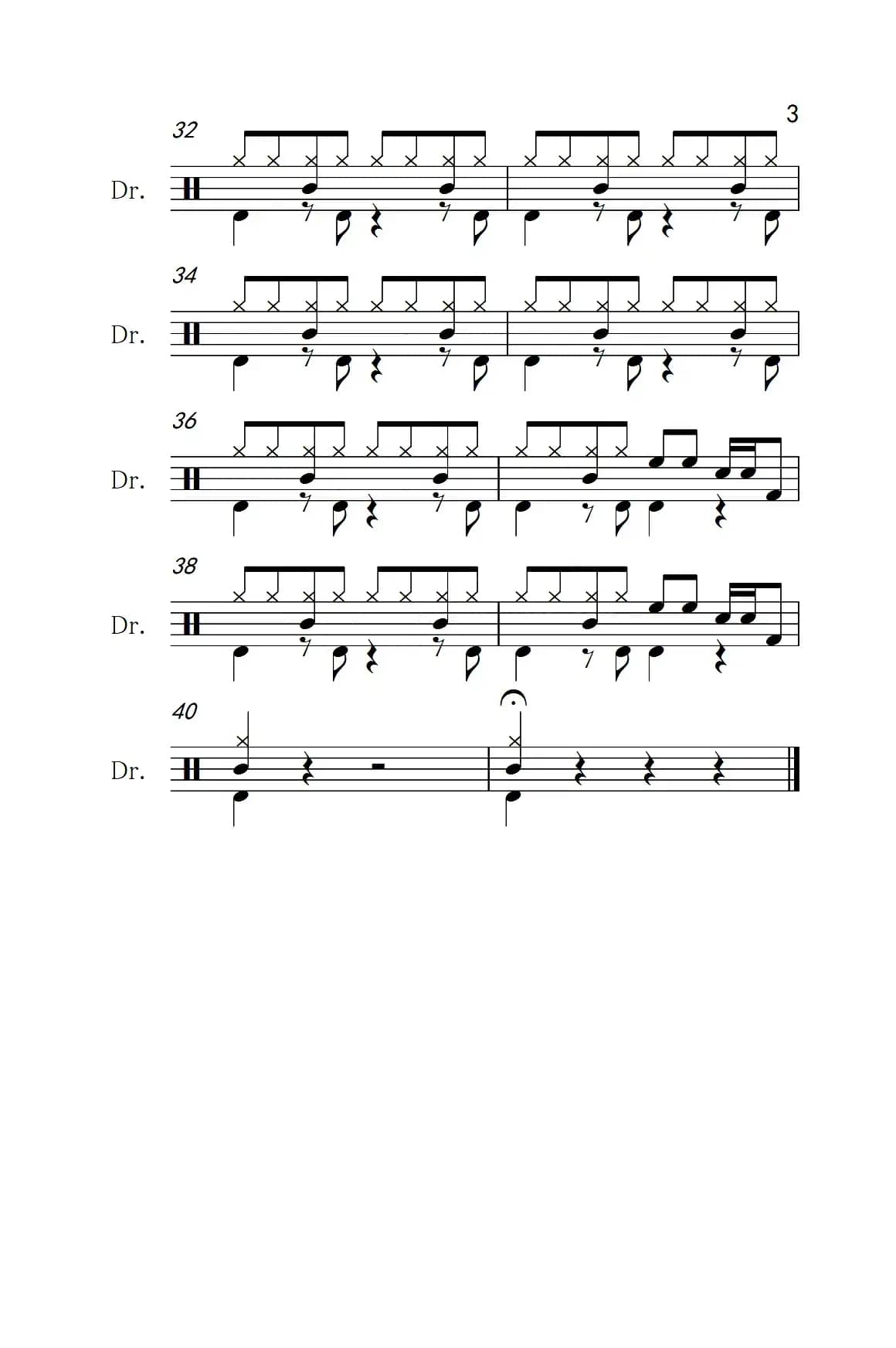 小城故事（架子鼓谱）