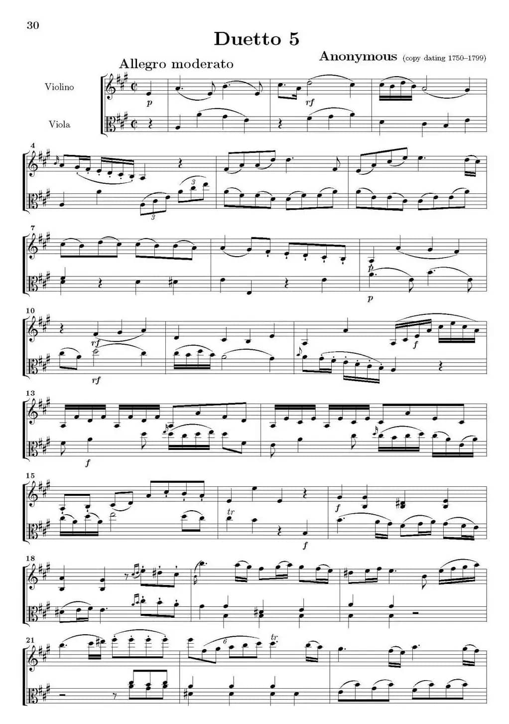 Duetto 5（小提琴+中提琴）