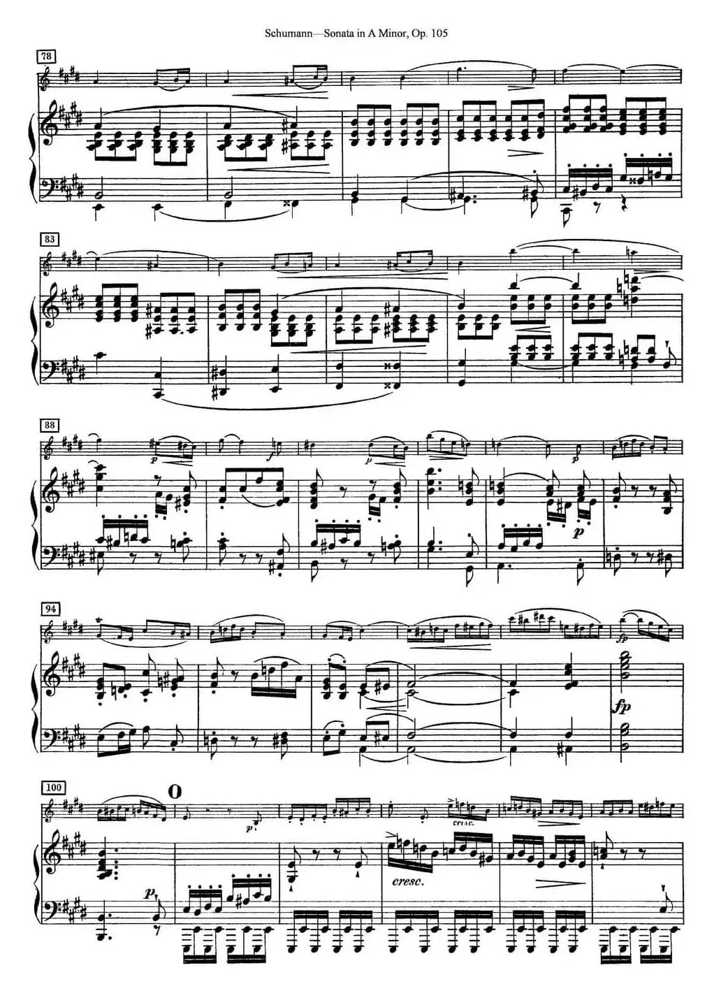 Violin Sonata in A minor Op.105（小提琴+钢琴伴奏）