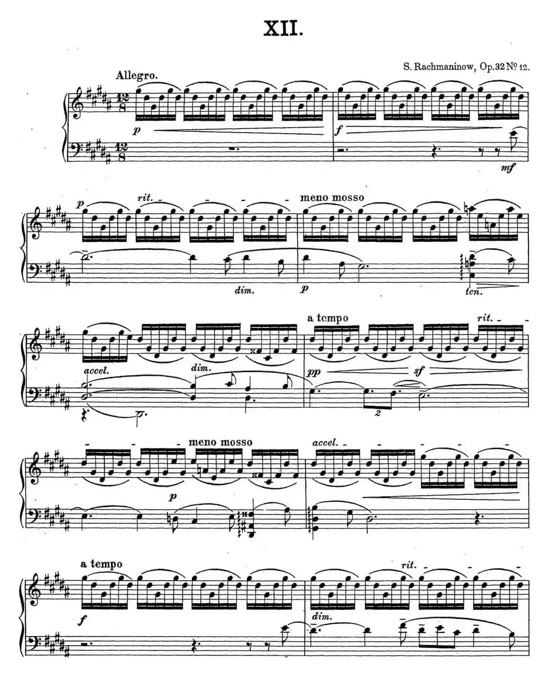 拉赫玛尼诺夫 钢琴前奏曲23 升G小调 Op.32 No.12