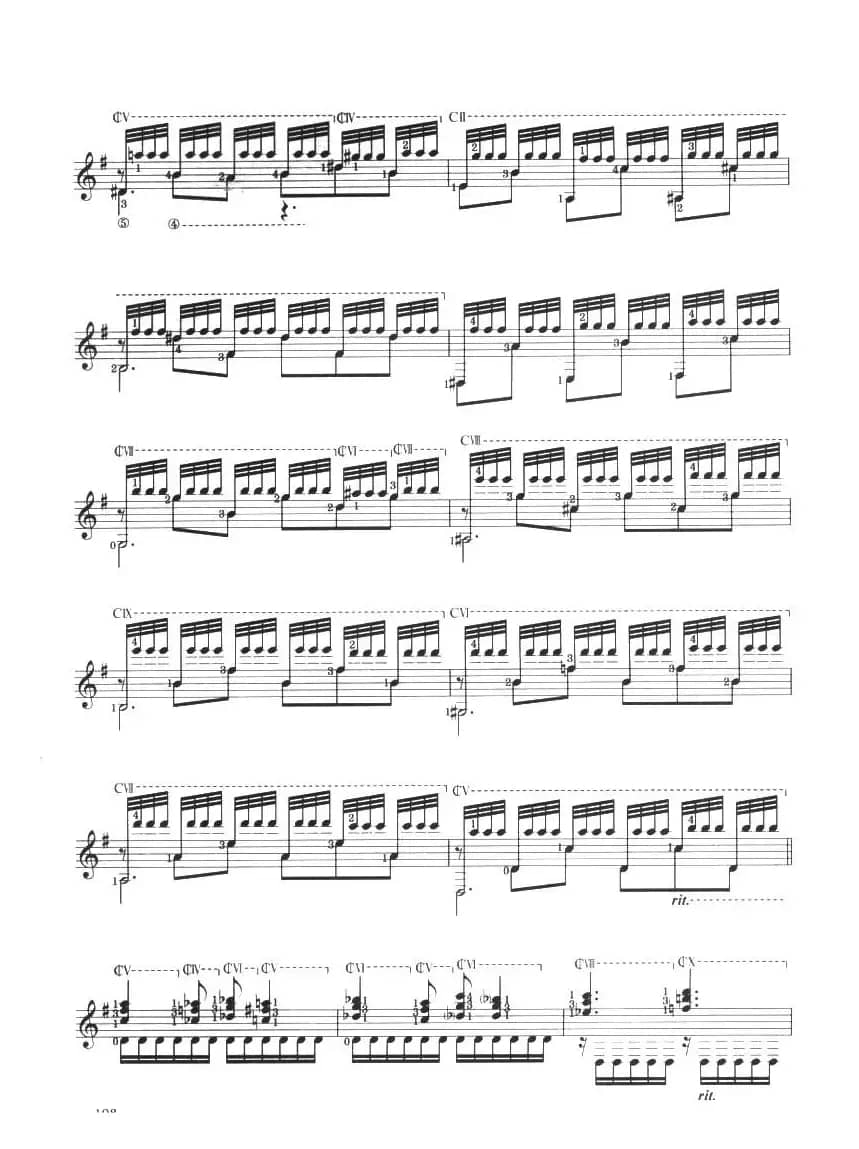 古典吉他考级十级外国乐曲A组（1、梦中的森林）