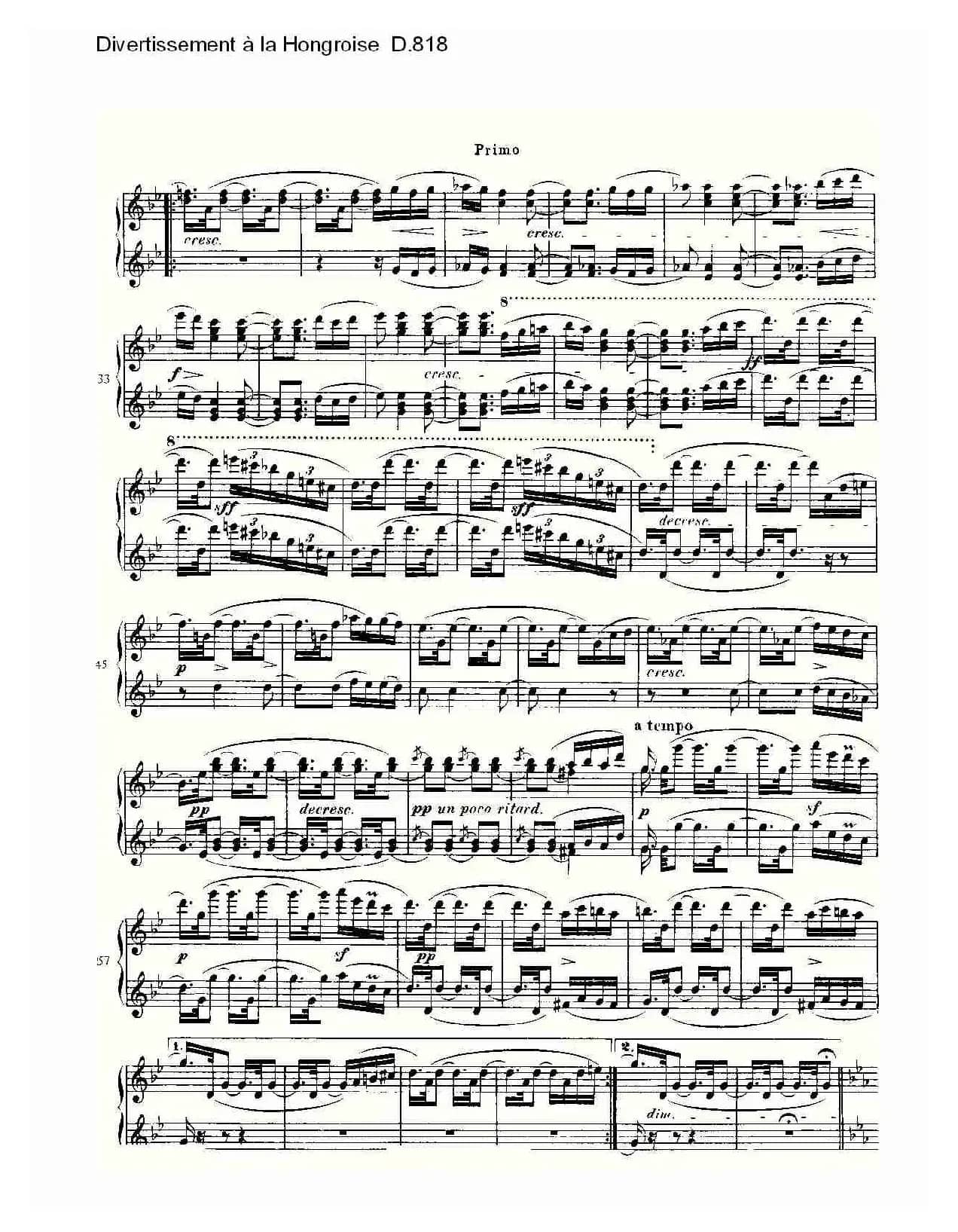 Divertissement à la Hongroise D.818