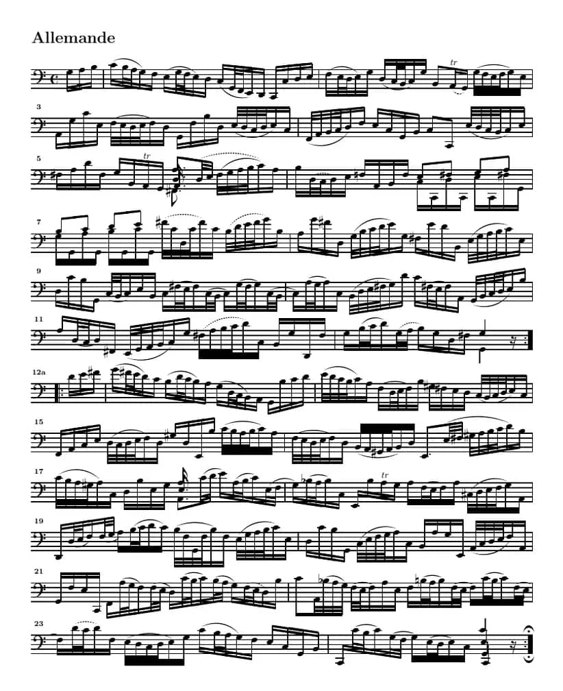 巴赫《大提琴无伴奏六首组曲》：Suite Ⅲ