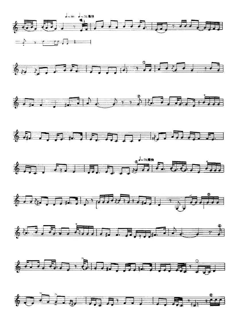 十二木卡姆：Ⅵ 乌扎勒木卡姆 287——297（主旋律谱）