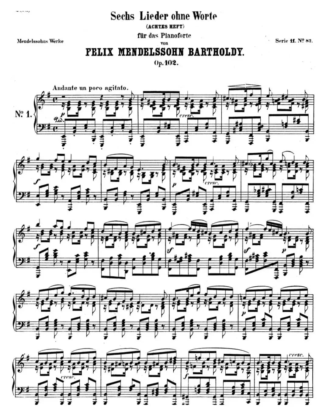 门德尔松无词歌Op.102（NO.1）