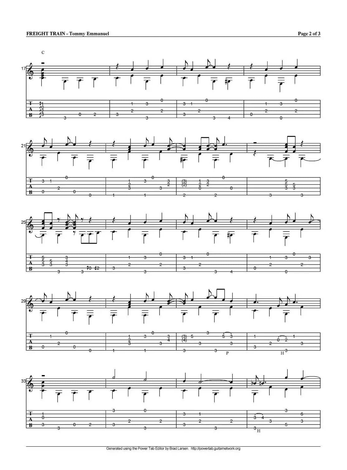 tommy emmanuel：freight train（指弹吉他）