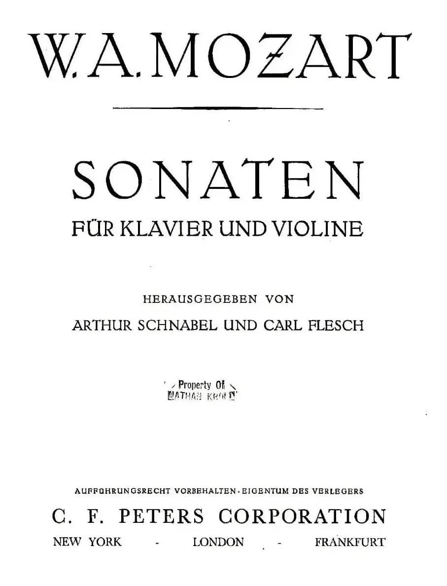 Mozart - Violin Sonata No.1, KV. 305（第一小提琴奏鸣曲）