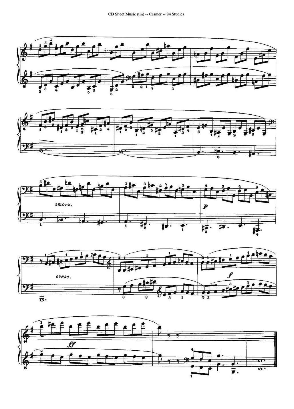 Cramer - 84 exercices（1—5）（克拉莫84首钢琴练习曲）
