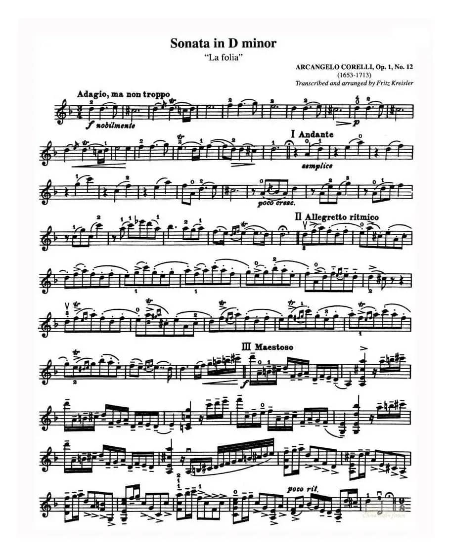 Sonata in D minor（D小调奏鸣曲“La folia”Op.1,No.12）