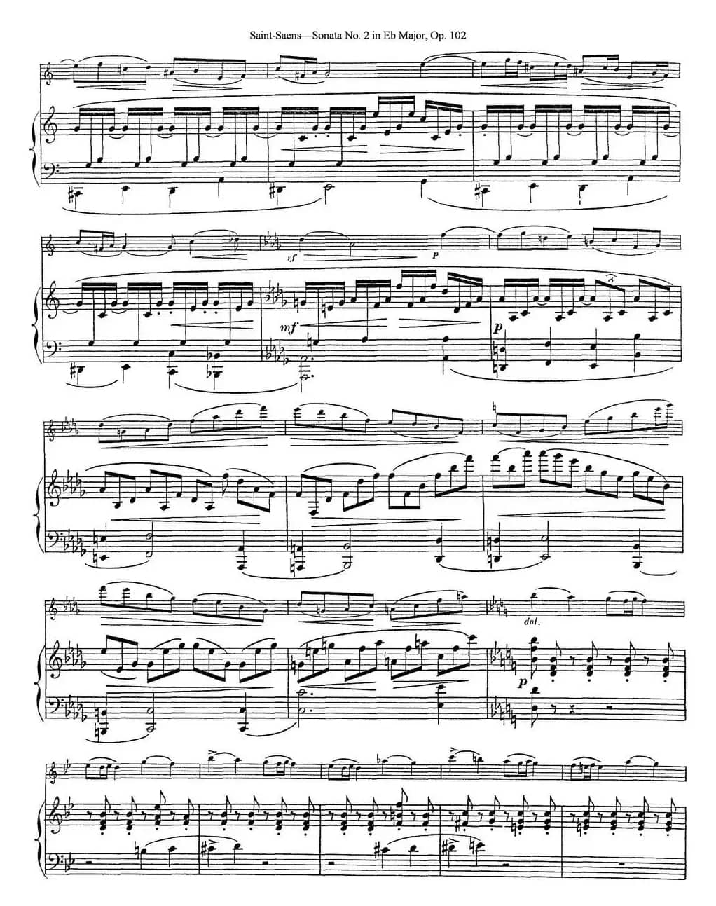 Violin Sonata No.2 in Eb Major Op.102（小提琴+钢琴伴奏）