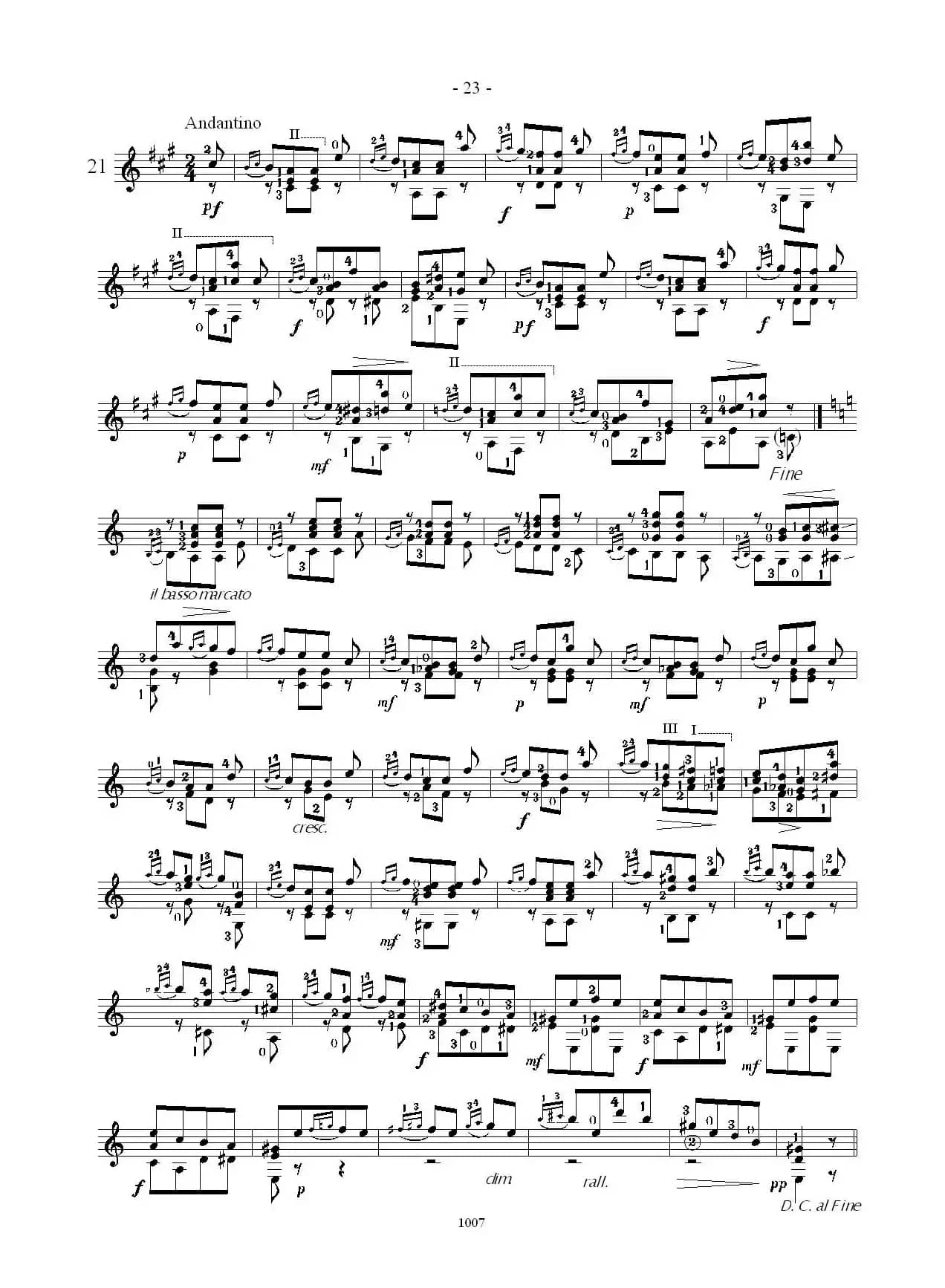 卡尔卡席25首练习曲之21——25