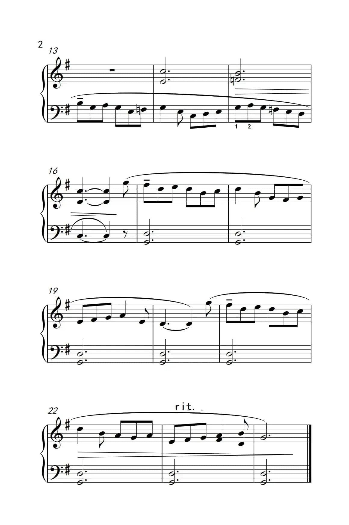 第一级 1.G大调练习曲（中央音乐学院 钢琴（业余）考级教程 1-3级）