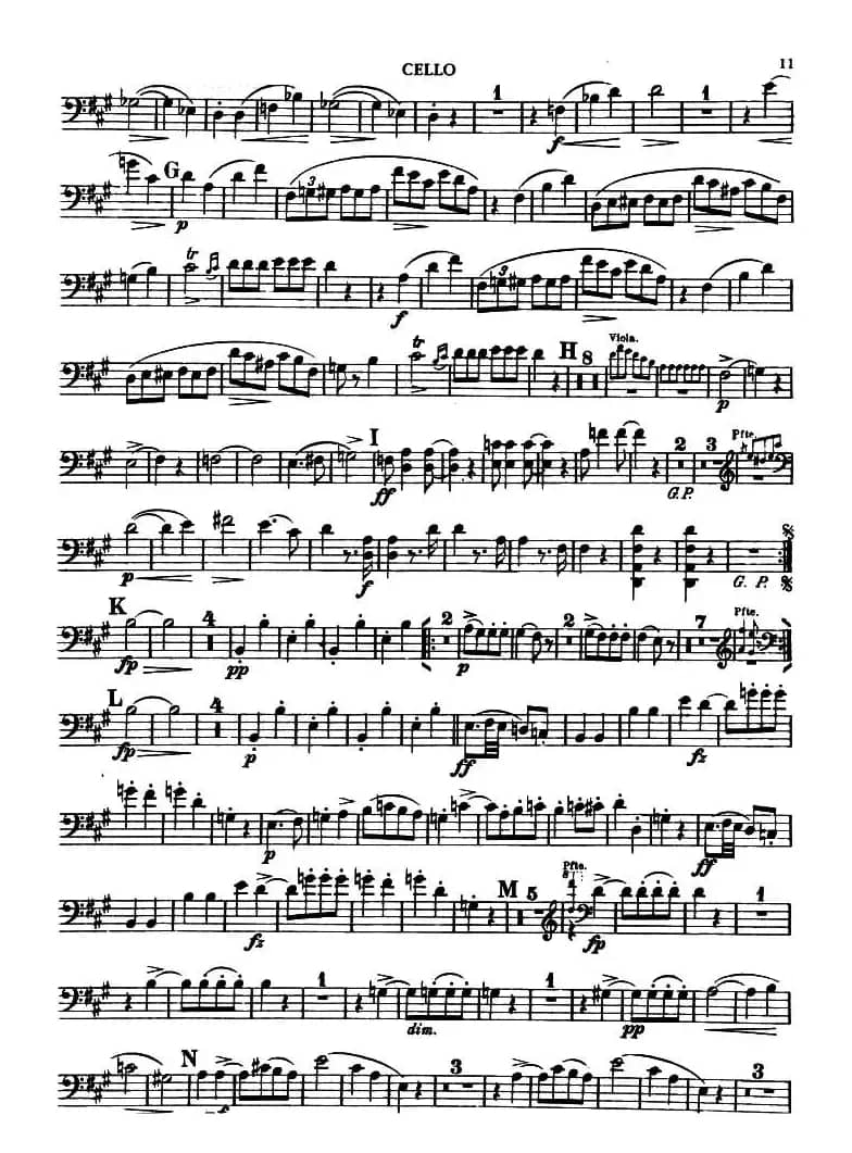 TROUT QUINTET（鳟鱼五重奏）（第一大提琴分谱）