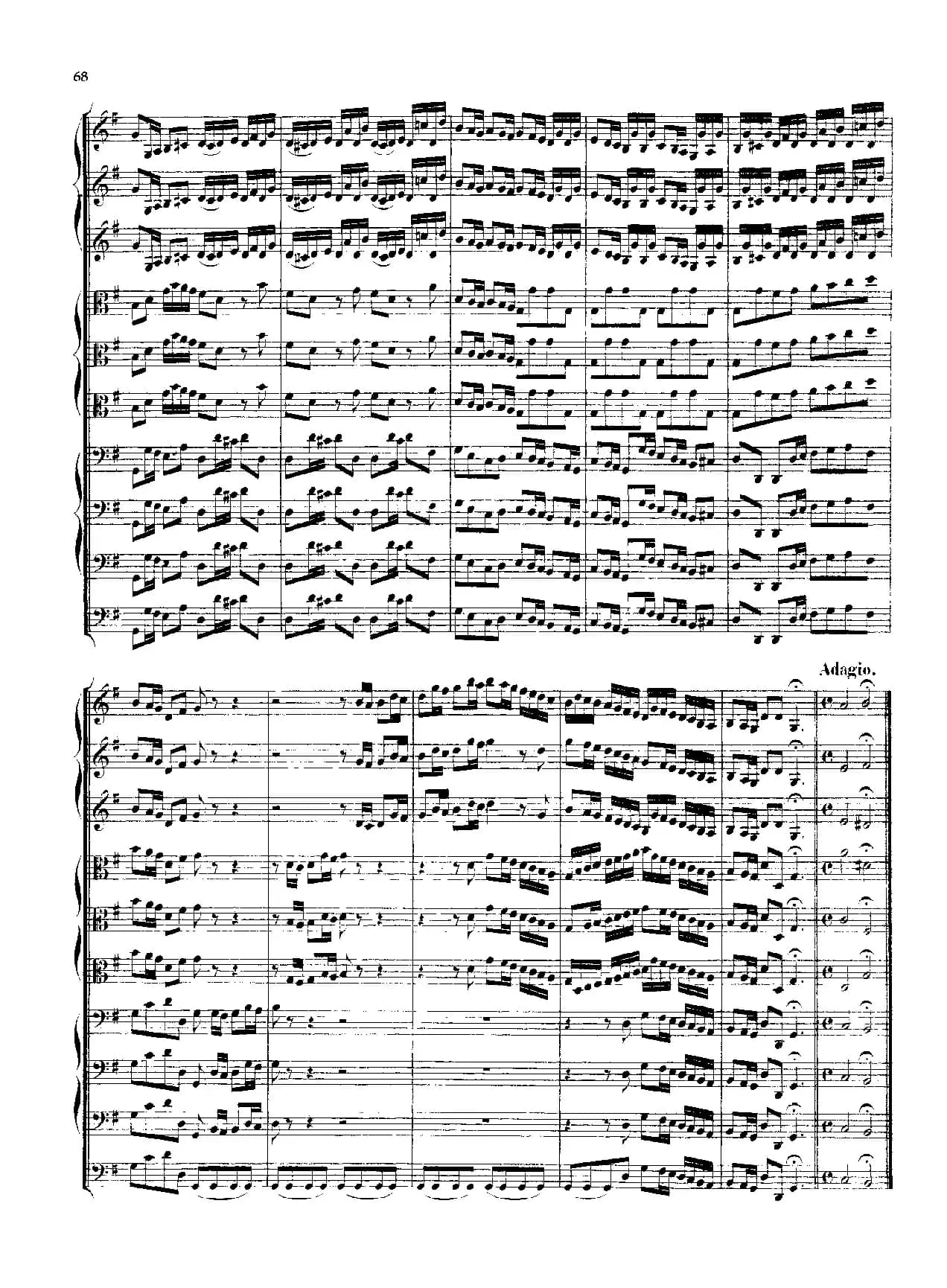 勃兰登堡第三协奏曲（弦乐合奏总谱）