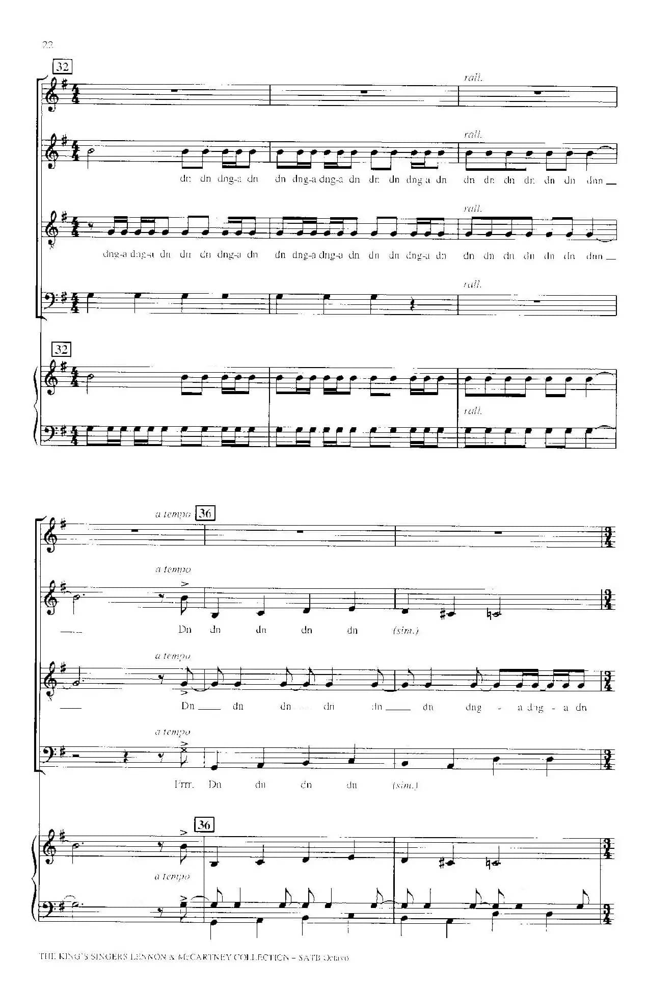 Blackbird（四重奏+钢琴伴奏）