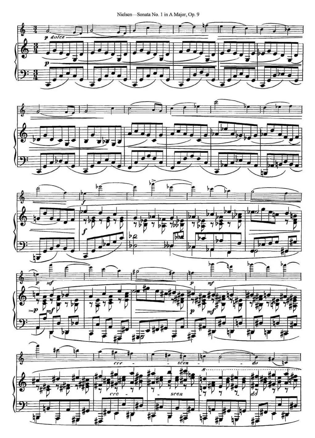 Violin Sonata No.1 in A Major Op.9（小提琴+钢琴伴奏）