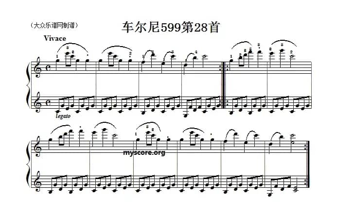 车尔尼599第28首曲谱及练习指导