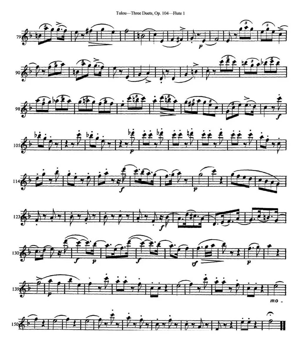 图露三首长笛简易重奏曲Op.104（Flute 1）（NO.3）