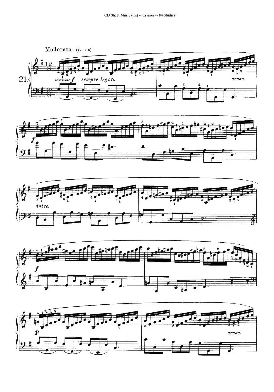 Cramer - 84 exercices（21—25）（克拉莫84首钢琴练习曲）