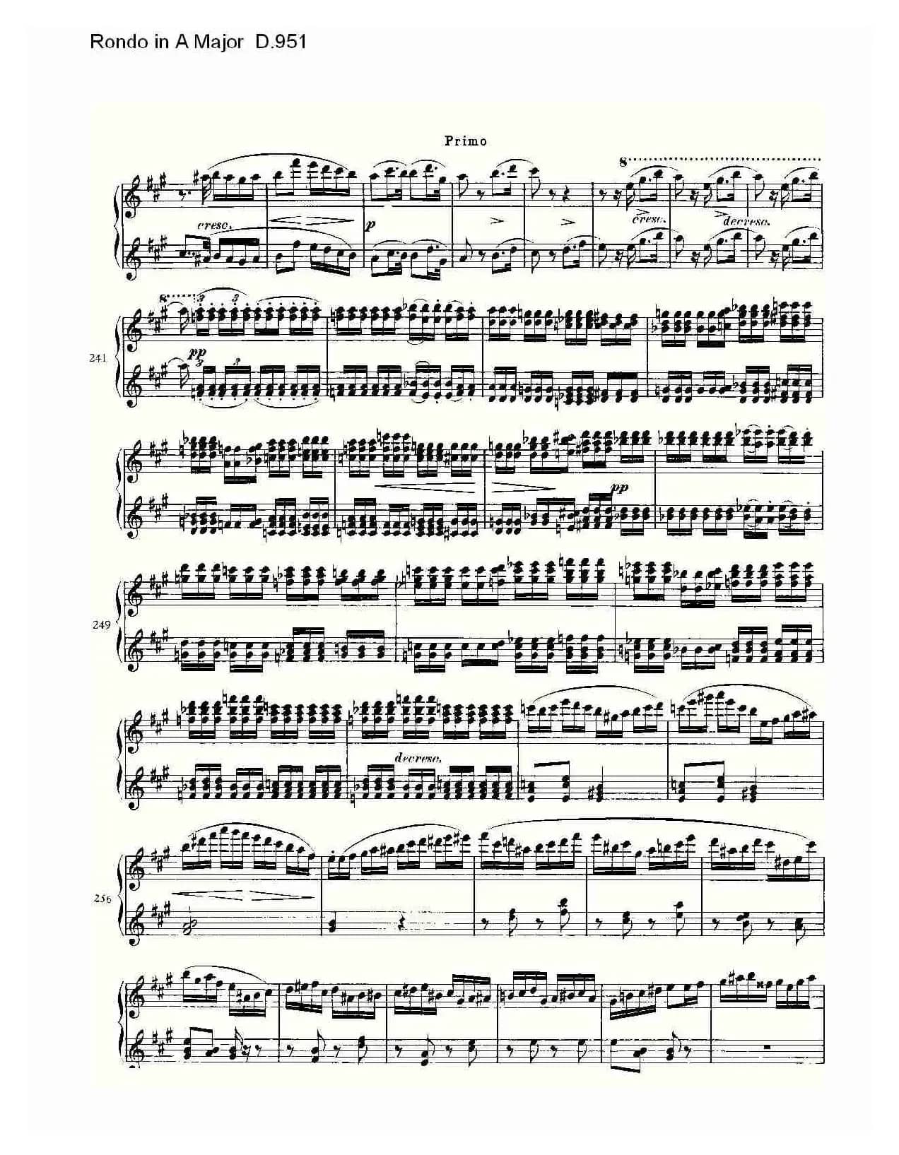 Rondo in A Major D.951（Ａ大调回旋曲D.951）