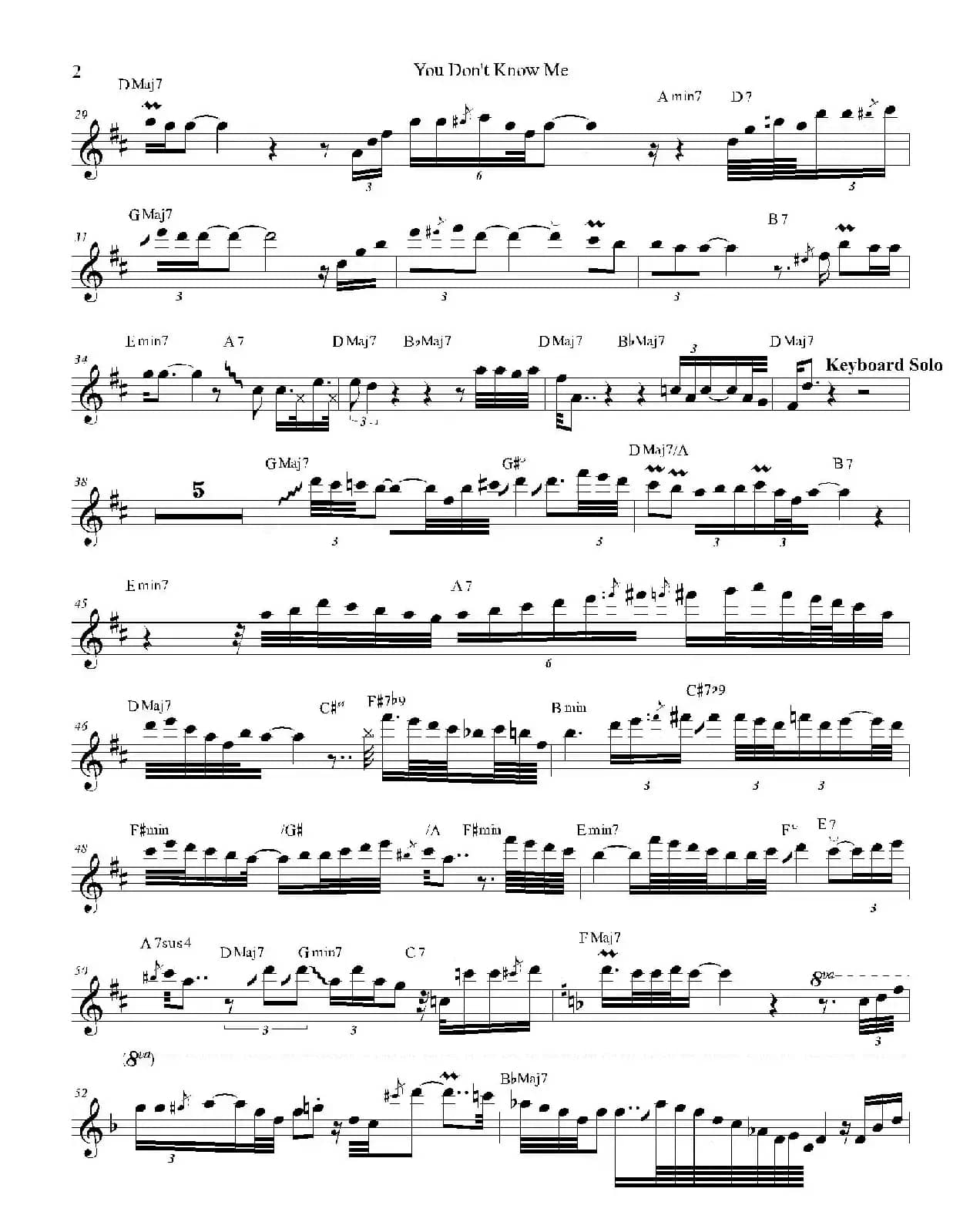 You Don't Know Me（次中音萨克斯谱）