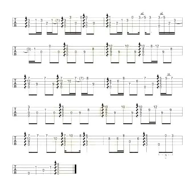 从前慢（尤克里里指弹谱）