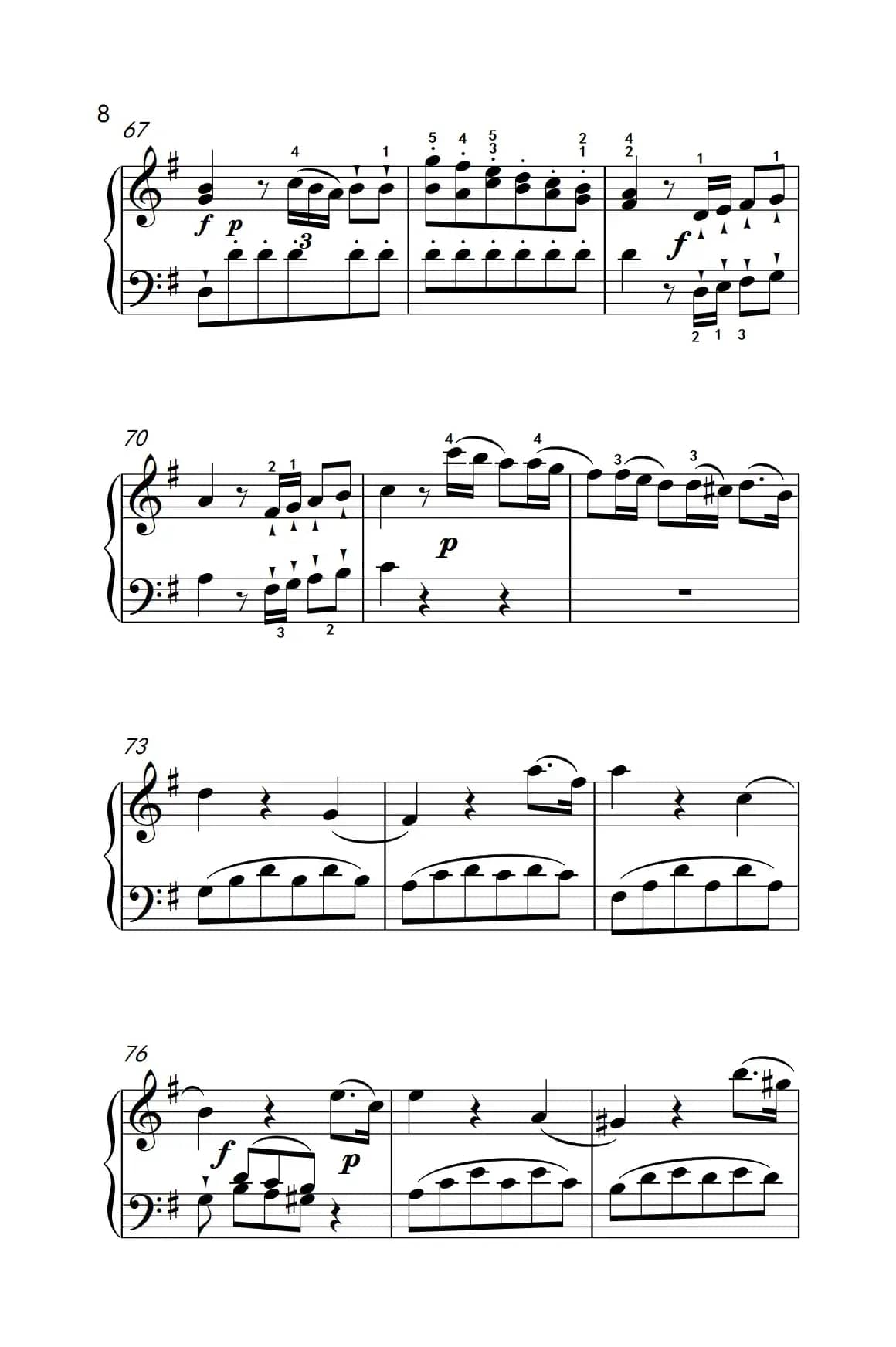 第六级 2.G大调奏鸣曲 莫扎特（中央音乐学院 钢琴（业余）考级教程 4-6级）