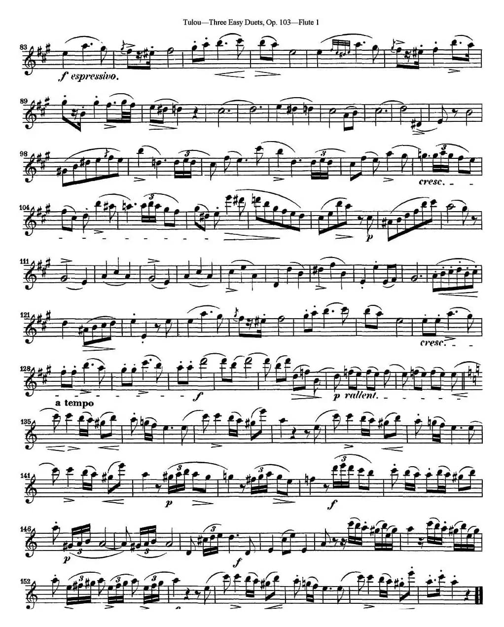 图露三首长笛简易重奏曲Op.103（Flute 1）（NO.2）