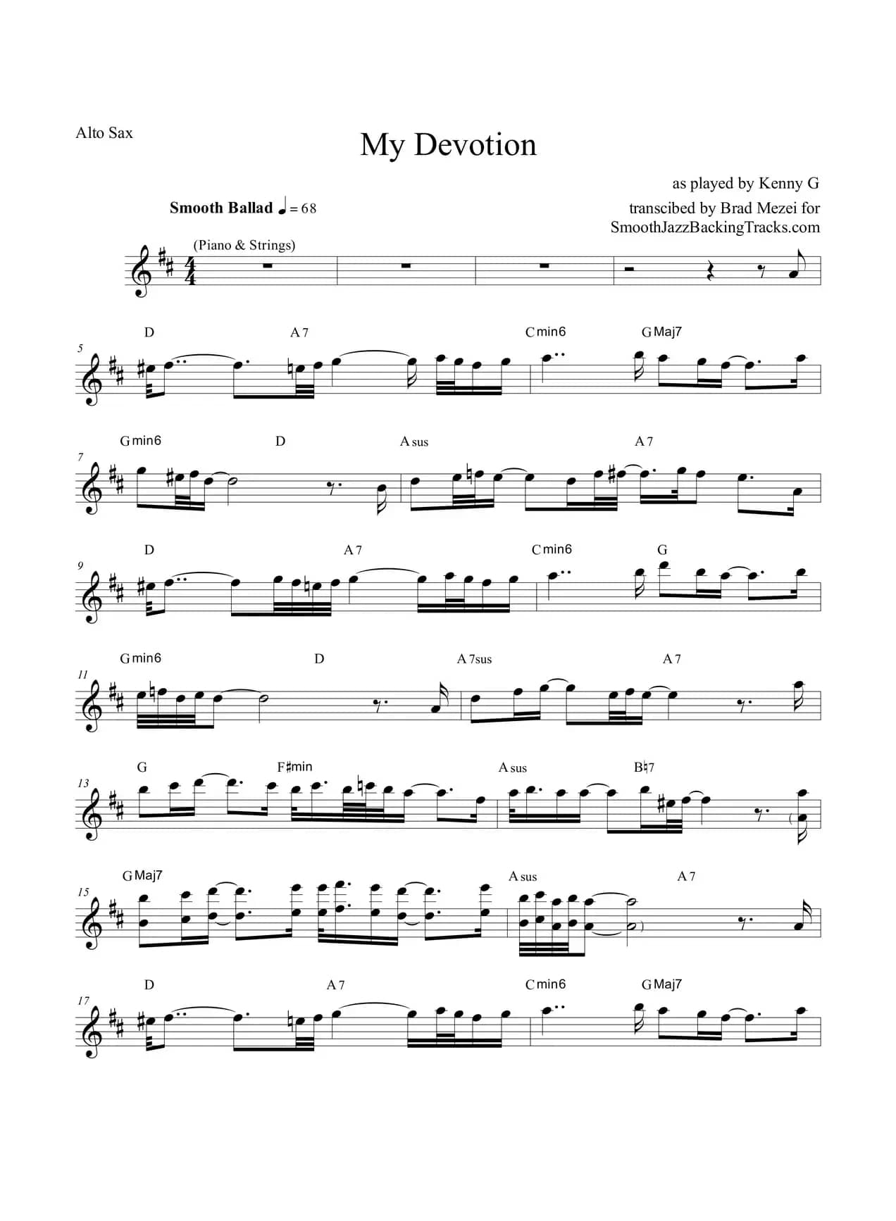 My Devotion（中音萨克斯）