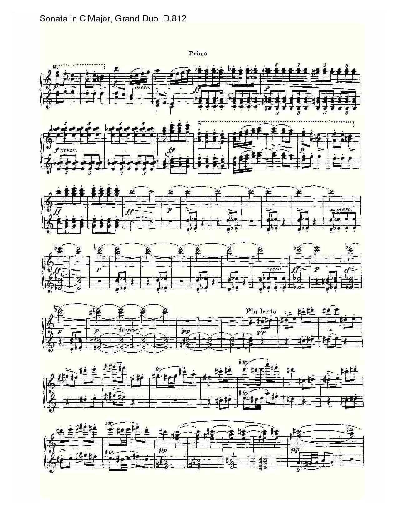 Sonata in C Major, Grand Duo D.812（Ｃ大调奏鸣曲，盛大的二重奏 ）