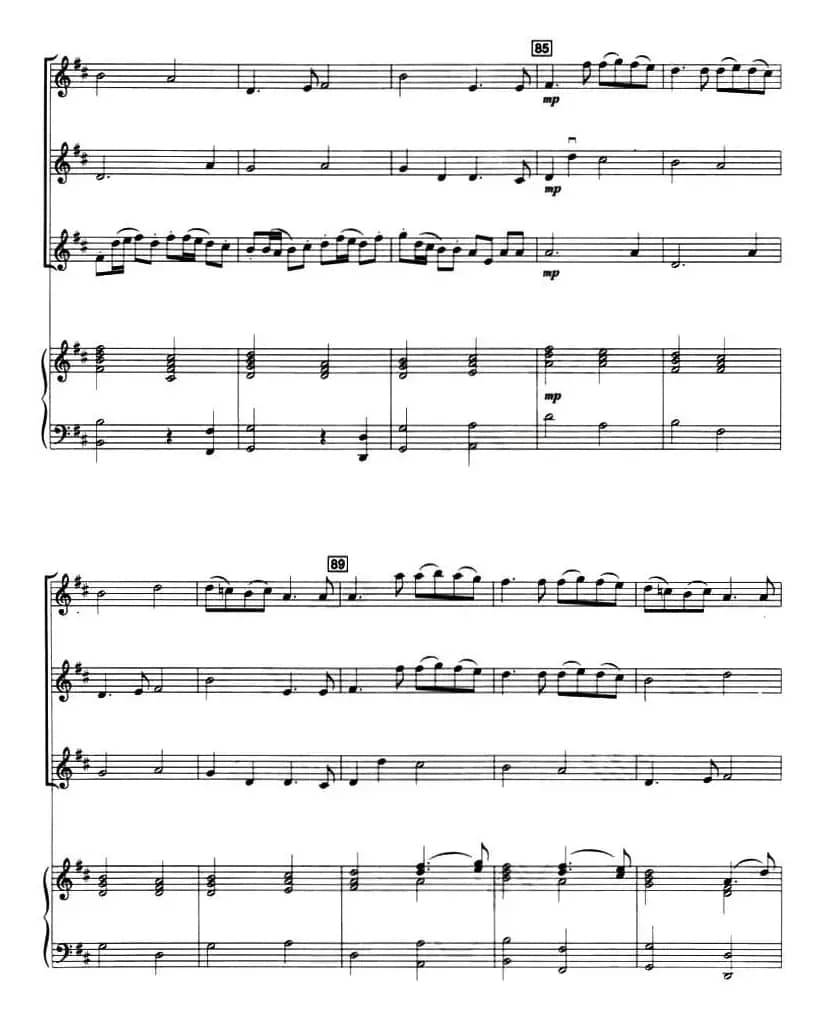 CANON IN D（3个小提琴+钢琴伴奏、四重奏）