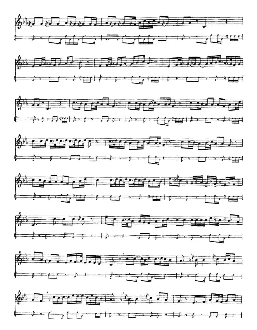 十二木卡姆：Ⅸ 巴雅特木卡姆 419——430（主旋律谱）