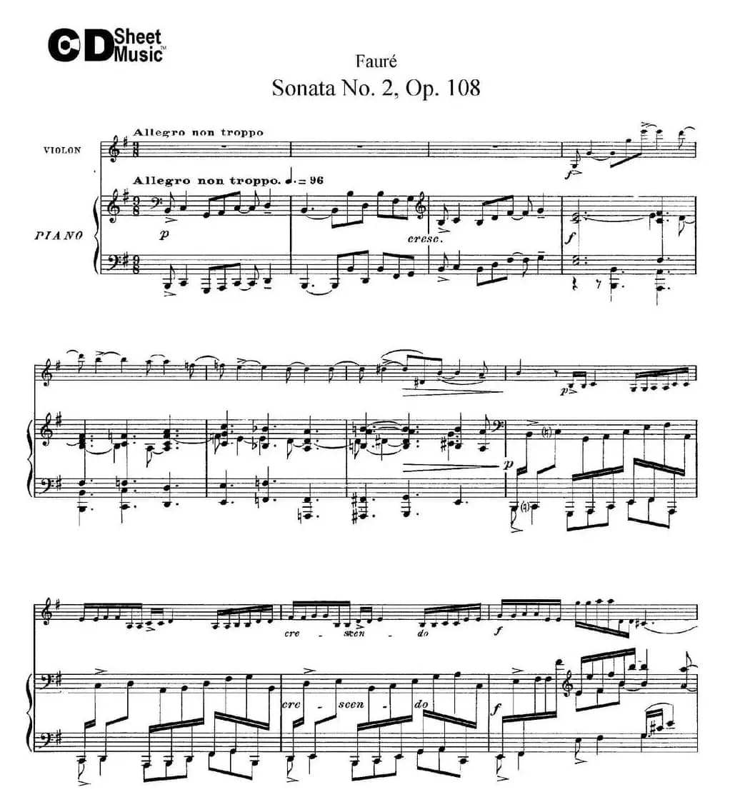 Violin Sonata No.2 Op.108（小提琴+钢琴伴奏）