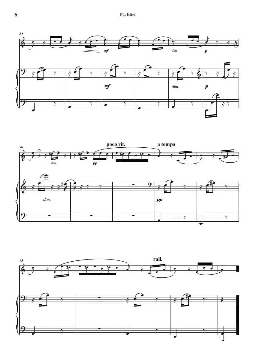 献给爱丽丝（小号独奏+钢琴伴奏谱）