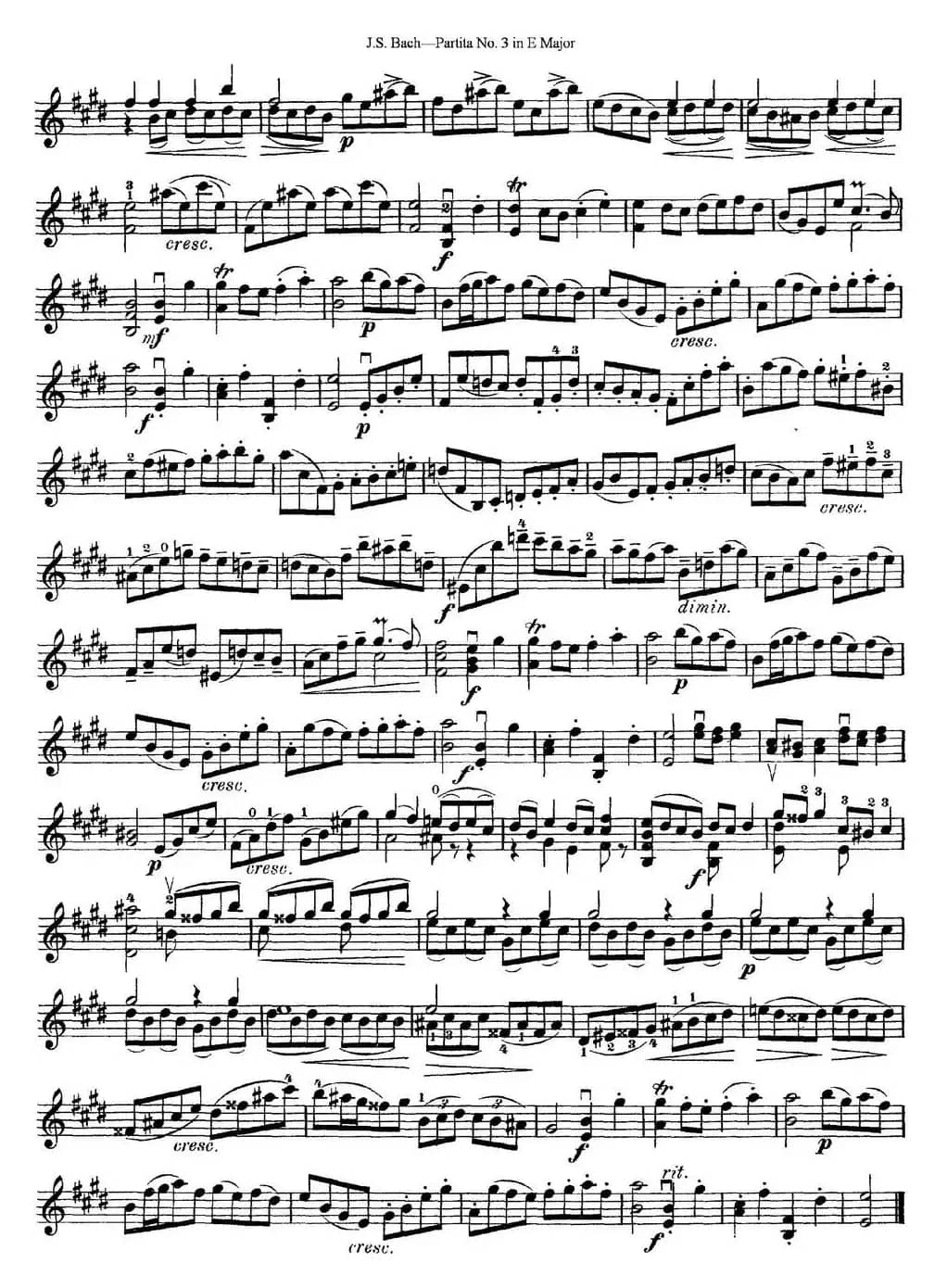 6 Violin Sonatas and Partitas 6.Partita No.3 in E Major