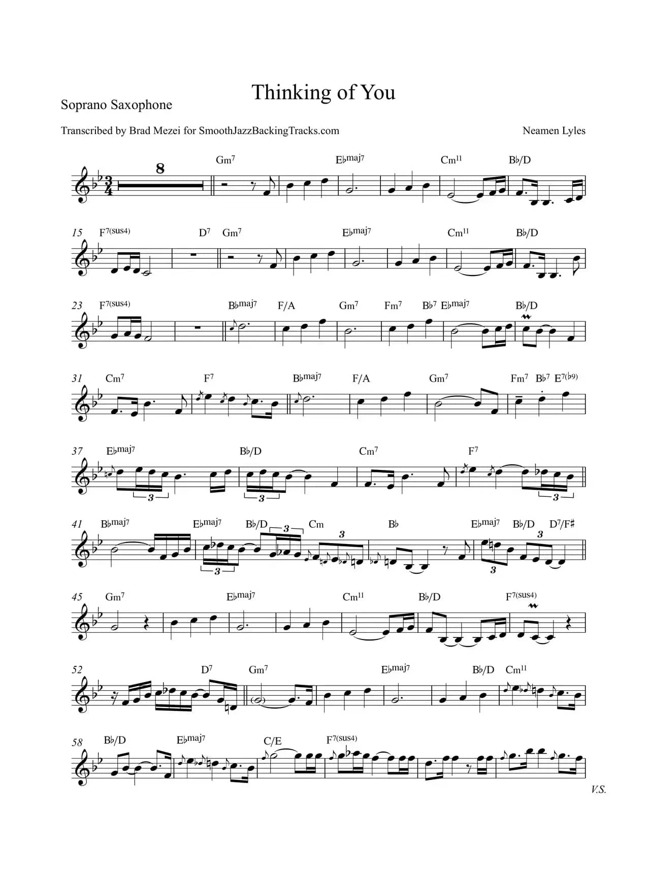 Thinking of You（高音萨克斯）