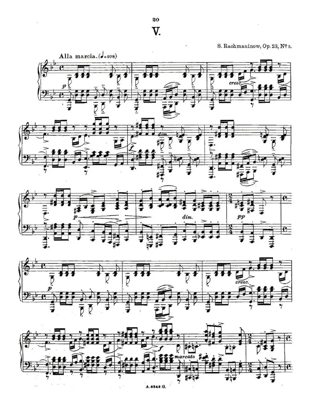 10首《前奏曲》之五（Rachmaninoff 10 Preludes, Op.23）