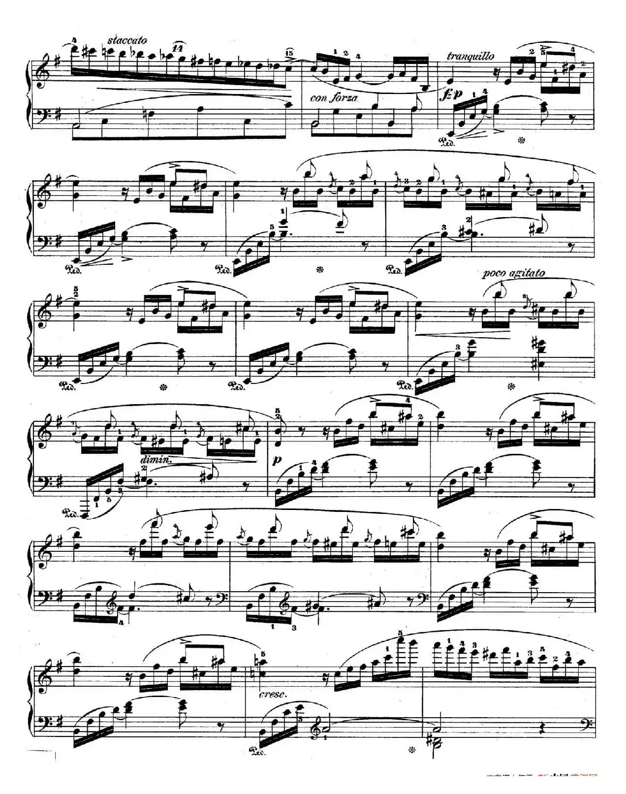 e小调第一钢琴协奏曲 Op.11(钢琴独奏版·第一乐章)