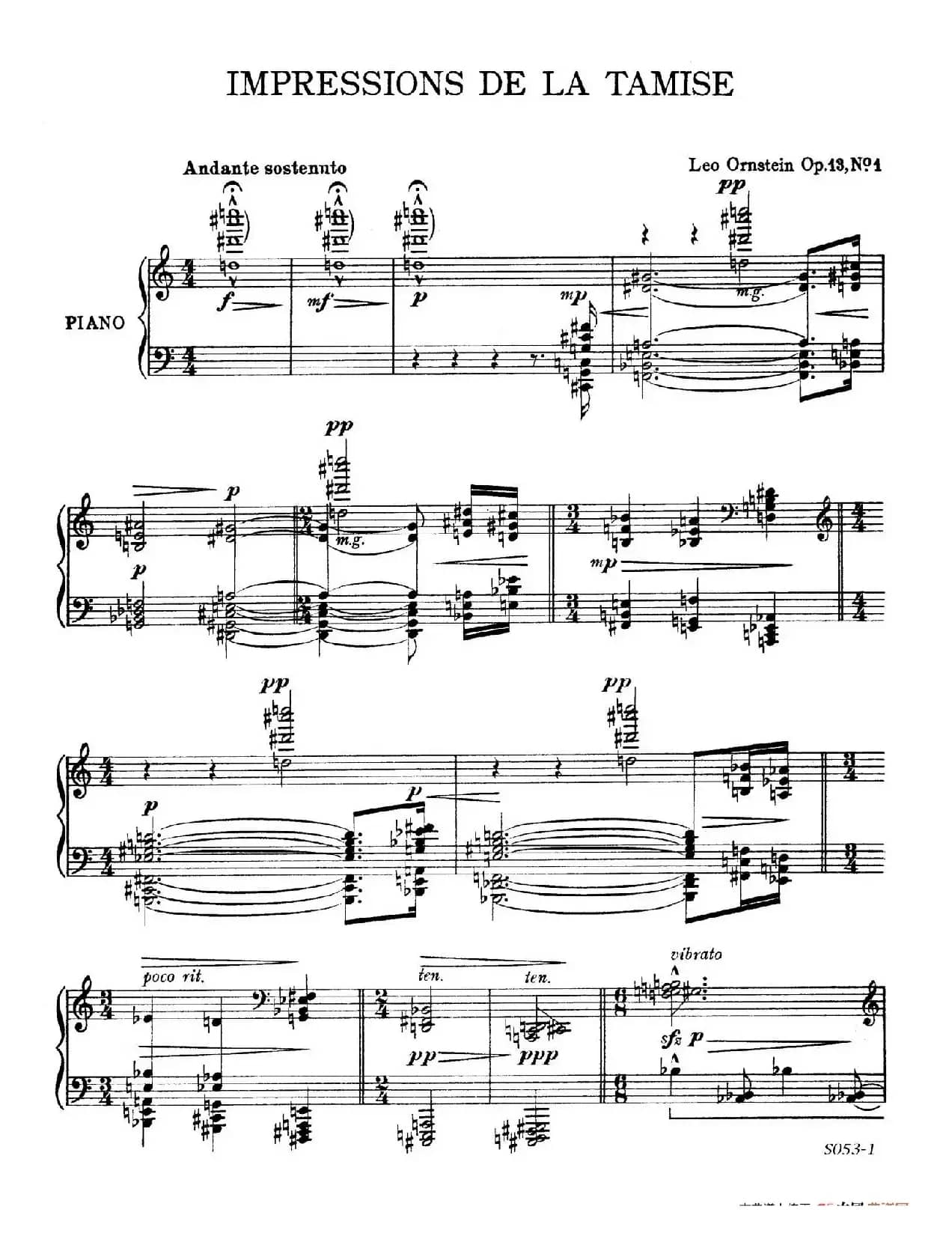 Impressions of The Thames Op.13 No.1（泰晤士河印象）