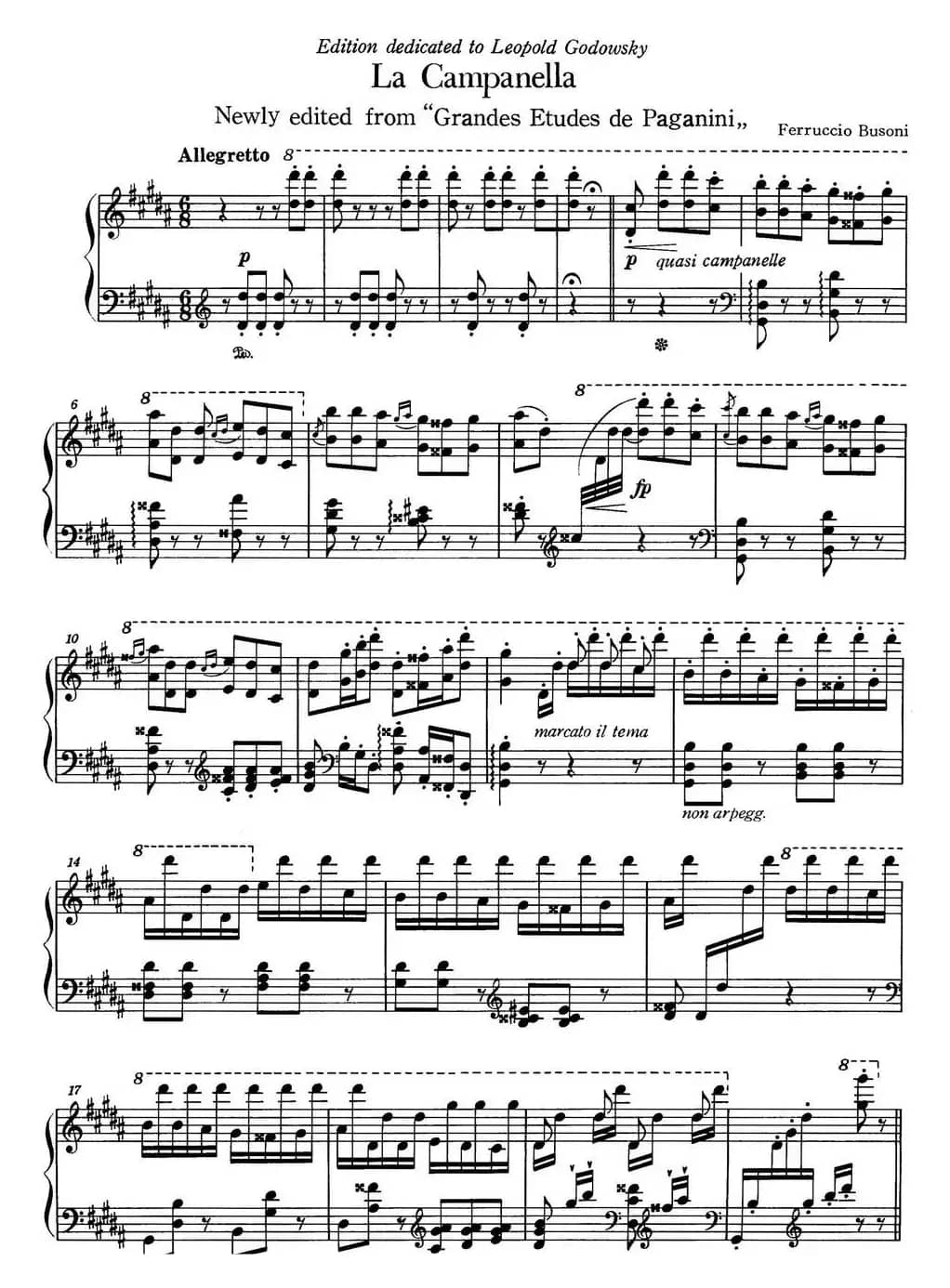 6首帕格尼尼大练习曲（La Campanella）