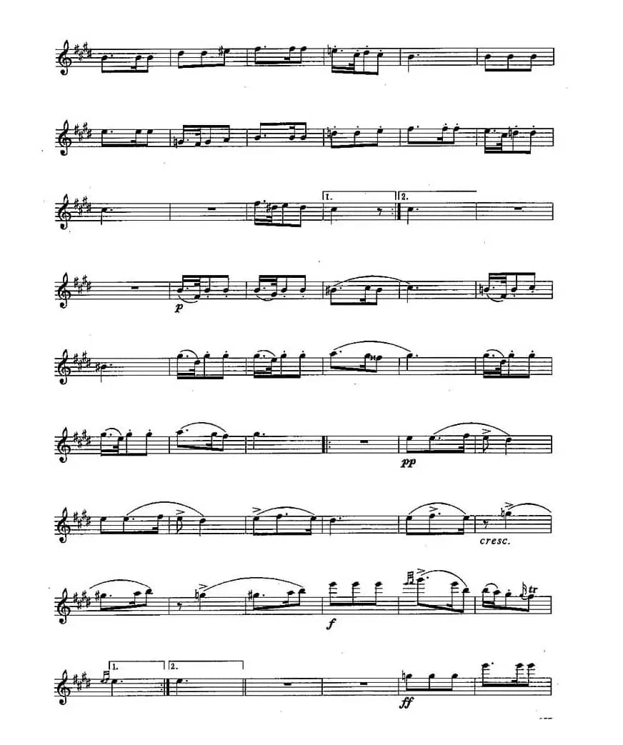 长笛八级考级曲谱（第四部分3—4）