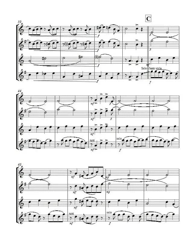 Yellow Jazz（saxophone quartet、四重奏）