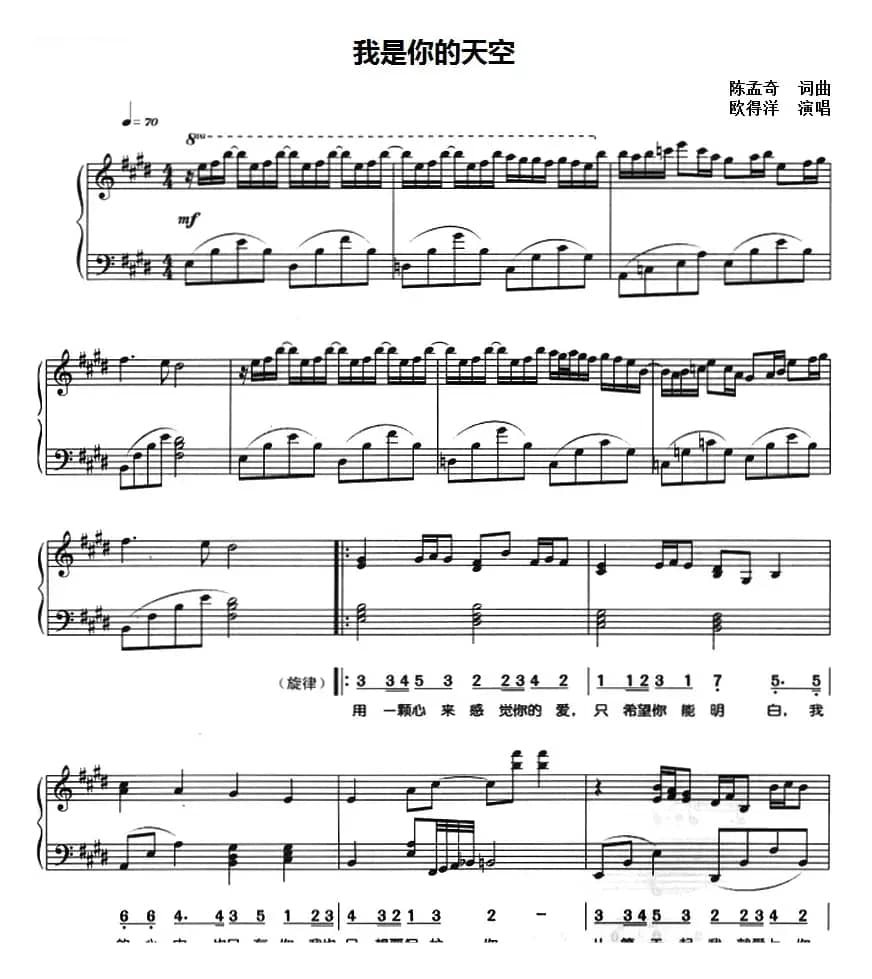 我是你的天空（钢琴弹唱）
