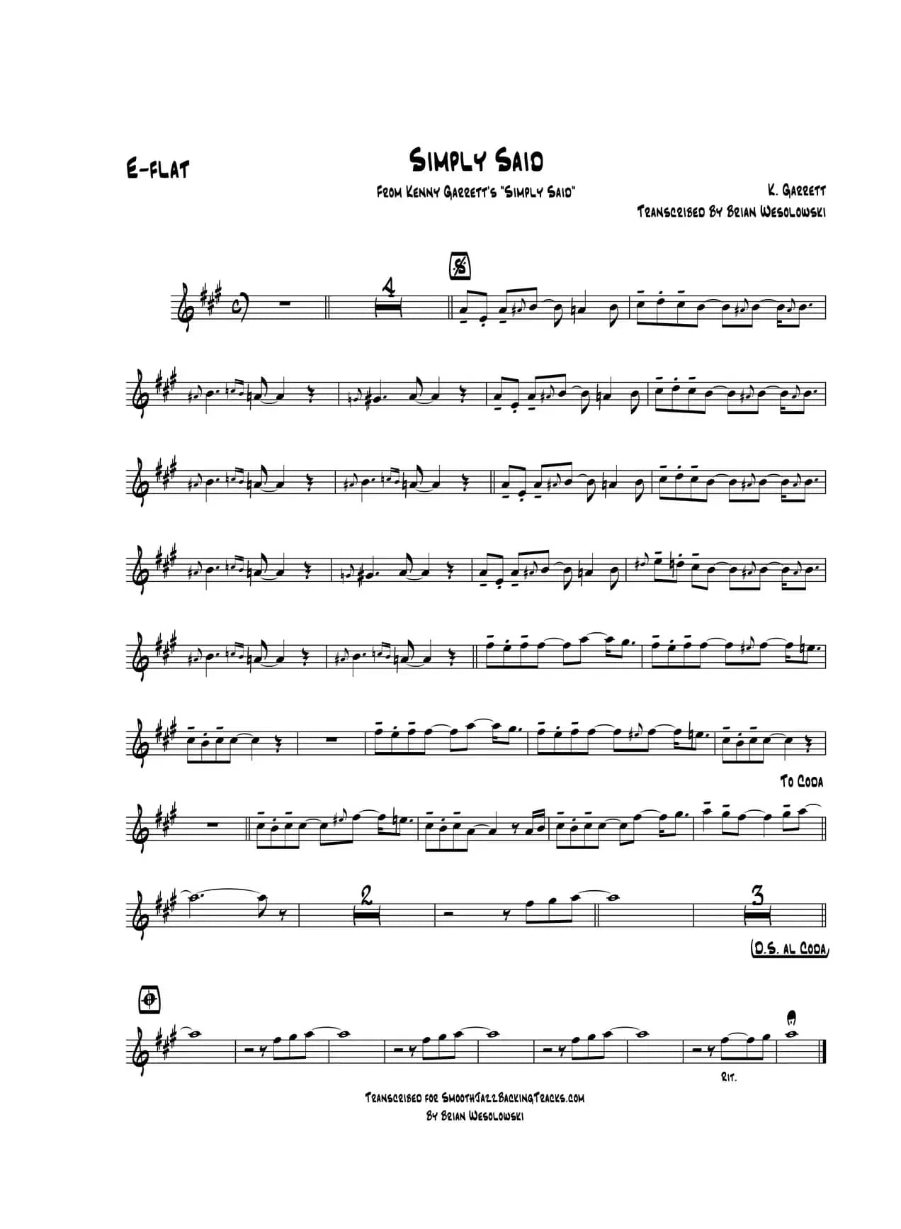 Simply Said（中音萨克斯）