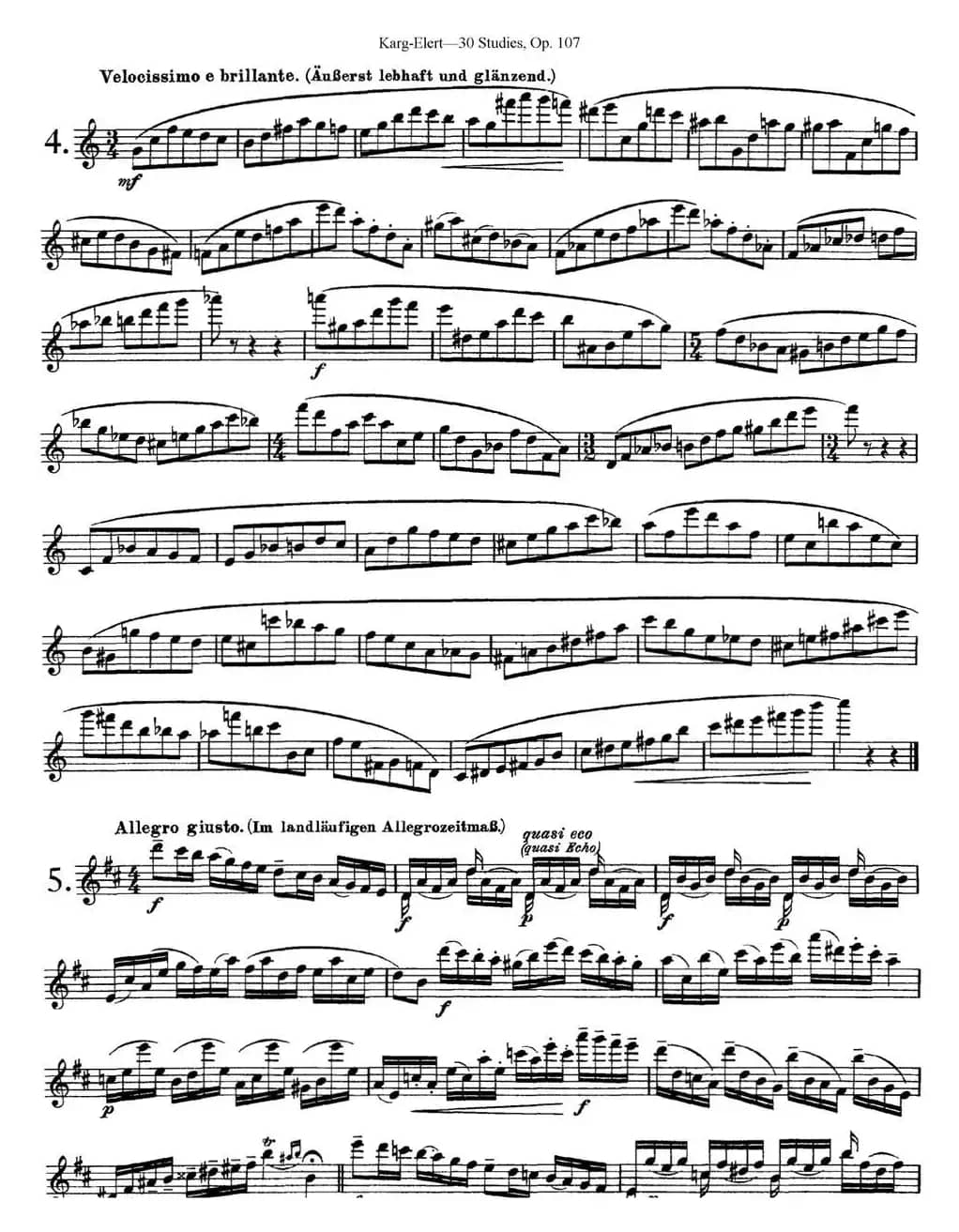 卡-伊勒特30首长笛练习曲Op.107（NO.4-NO.6）